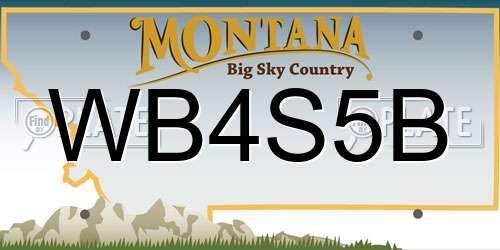 WB4S5B Montana License Plate