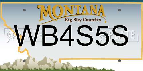 WB4S5S Montana License Plate