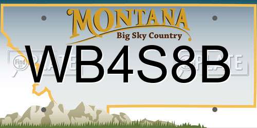 WB4S8B Montana License Plate