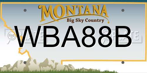 WBA88B Montana License Plate