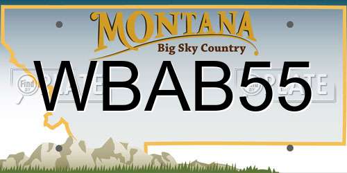 WBAB55 Montana License Plate