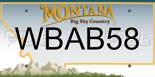 WBAB58 Montana License Plate