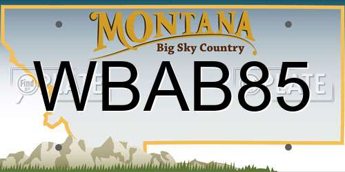 WBAB85 Montana License Plate