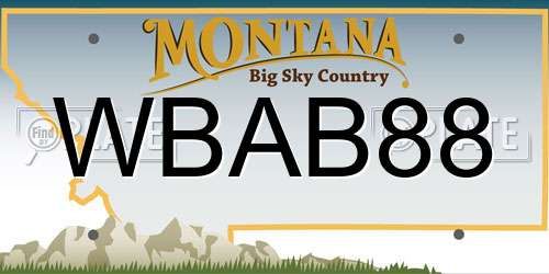 WBAB88 Montana License Plate