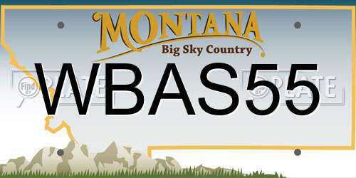 WBAS55 Montana License Plate