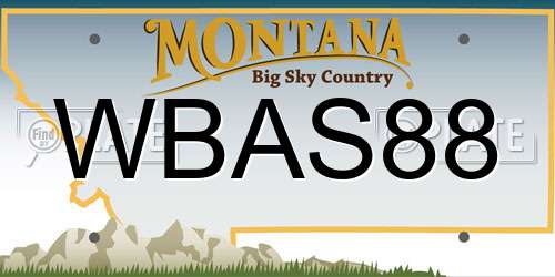 WBAS88 Montana License Plate
