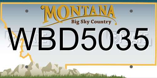 WBD5035 Montana License Plate