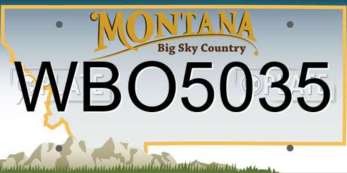 WBO5035 Montana License Plate