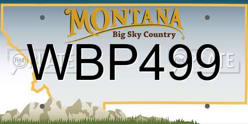 WBP499 Montana License Plate