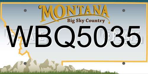 WBQ5035 Montana License Plate
