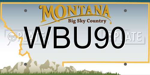 WBU90 Montana License Plate