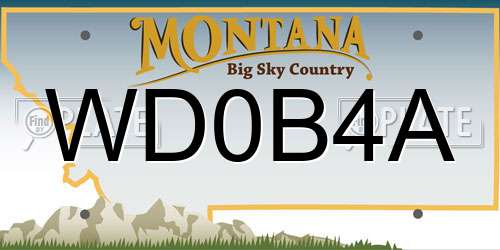 WD0B4A Montana License Plate