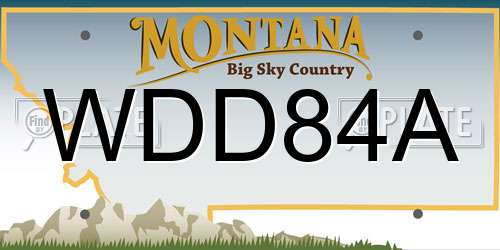 WDD84A Montana License Plate