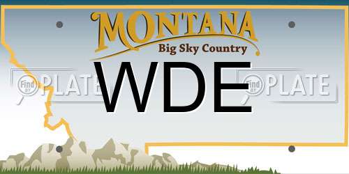 WDE Montana License Plate