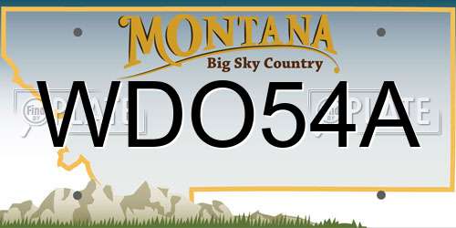 WDO54A Montana License Plate
