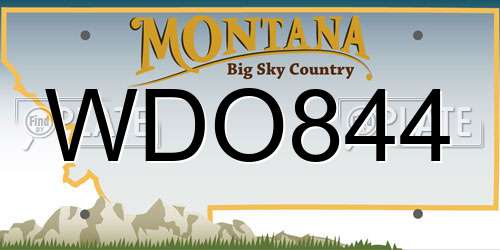 WDO844 Montana License Plate