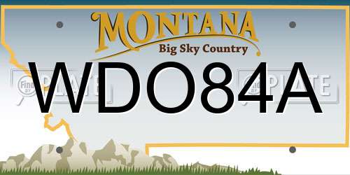 WDO84A Montana License Plate