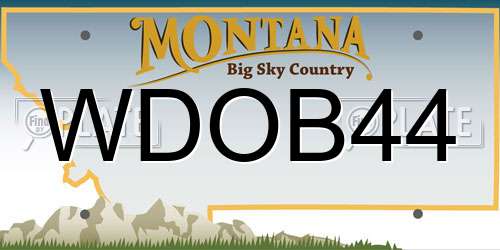 WDOB44 Montana License Plate