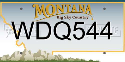 WDQ544 Montana License Plate