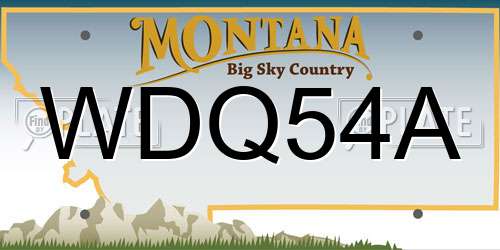 WDQ54A Montana License Plate