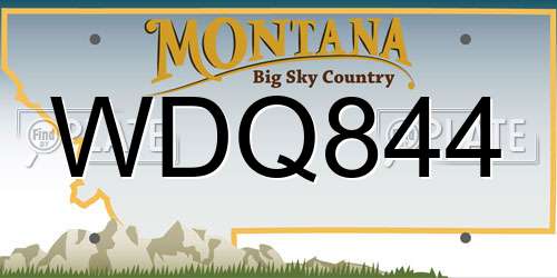 WDQ844 Montana License Plate