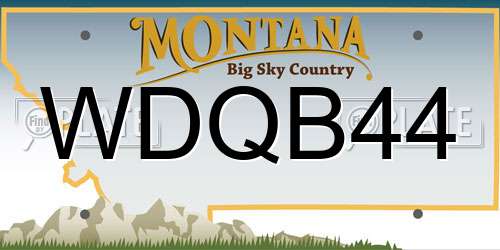 WDQB44 Montana License Plate