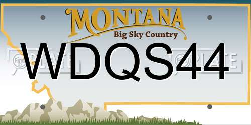 WDQS44 Montana License Plate