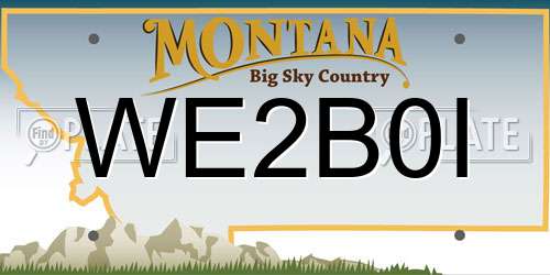 WE2B0I Montana License Plate