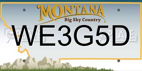 WE3G5D Montana License Plate