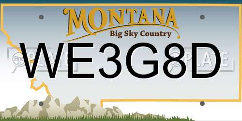 WE3G8D Montana License Plate