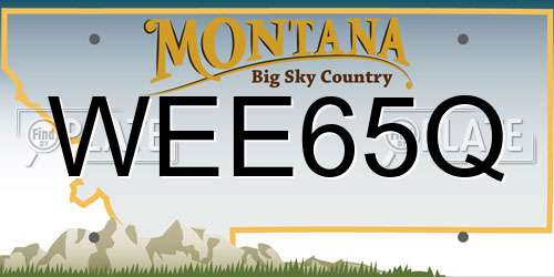 WEE65Q Montana License Plate