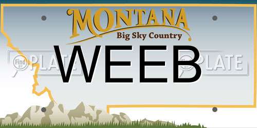 WEEB Montana License Plate