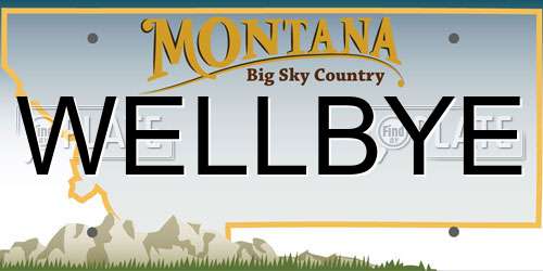 WELLBYE Montana License Plate