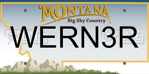 WERN3R Montana License Plate