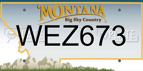 WEZ673 Montana License Plate