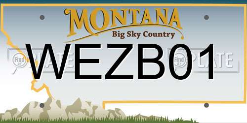 WEZB01 Montana License Plate