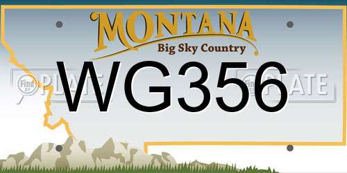 WG356 Montana License Plate
