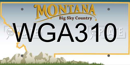 WGA310 Montana License Plate