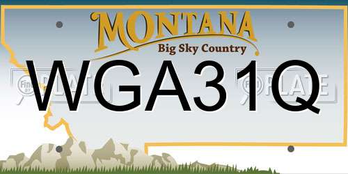 WGA31Q Montana License Plate