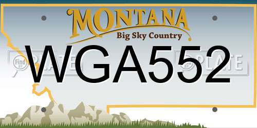 WGA552 Montana License Plate