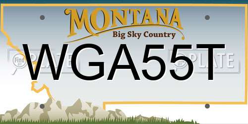 WGA55T Montana License Plate