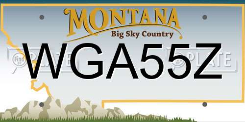 WGA55Z Montana License Plate
