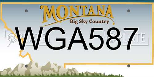WGA587 Montana License Plate
