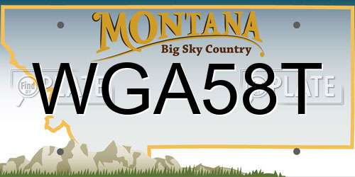 WGA58T Montana License Plate