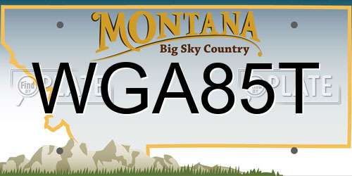 WGA85T Montana License Plate