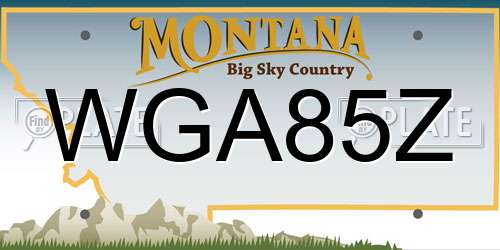 WGA85Z Montana License Plate