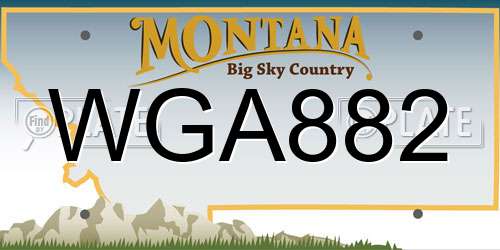 WGA882 Montana License Plate