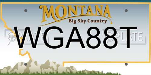 WGA88T Montana License Plate