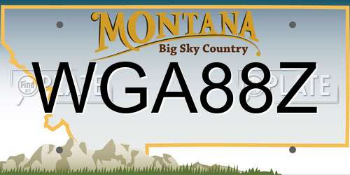 WGA88Z Montana License Plate