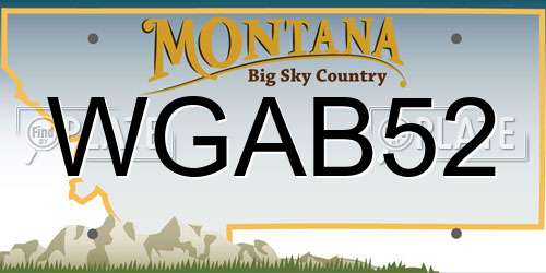 WGAB52 Montana License Plate